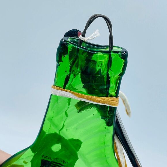 NEW Recycled Wine Bottle Cheese Serving Platter Green Glass Made in USA w/ knife - Picture 6 of 7